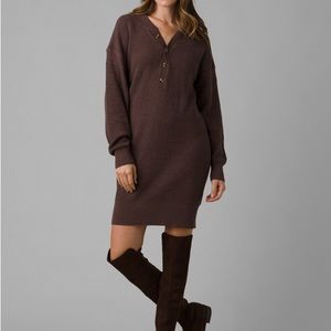 (A4C) Prana Milani Henley Brown Dress, Size XS, NWT